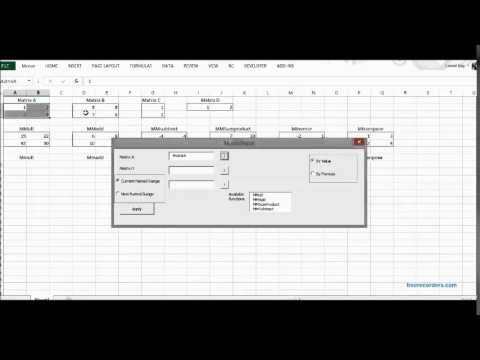 MidasTech Matrix Operations Excel Application Tutorial - General Excel Applications Video 1