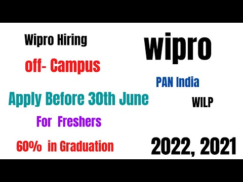 Wipro Hiring off campus for wilp program through superset || 2021 || 2022 || 30th june last date ||