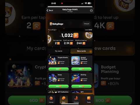BabyDoge Paws || telegram bot mining babydoge coin #babydogecoin #shorts