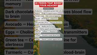 10 Foods That Boost Your Memory #brainhealth #memoryboost