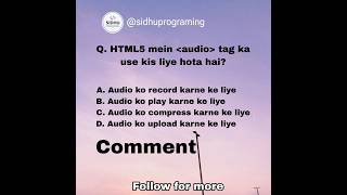 #HTML5 #AdvancedHTML #CodeQuiz #HTMLChallen#mcqchal #ProgrammingChallenge #DevQuizzes #CodeWithSidhu