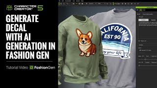Generate Decal with AI Generation in FashionGen | Character Creator 5 Tutorial