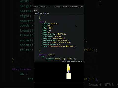A Candle 🕯🕯🕯 Mesmerizing Animation by HTML/CSS #html5 #css3 #frontend #candle