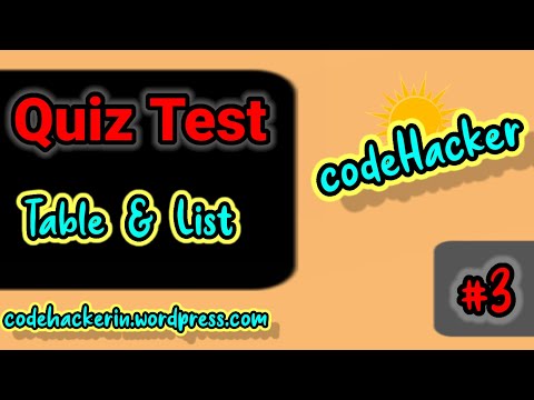 Quiz Of HTML || #3 || codeHacker