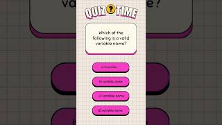 "Think Fast! Valid Variable Names in Python #CodeQuiz" #quiz #python