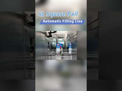 LONGTEC-  4L Square Pail Automatic Filling Line   #automation #fillingmachine  #factory