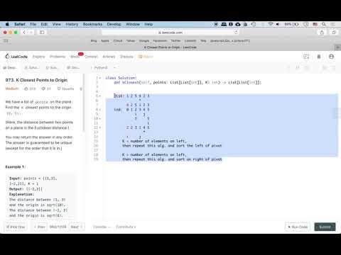 Amazon Coding Interview Question: K Closest Points to Origin