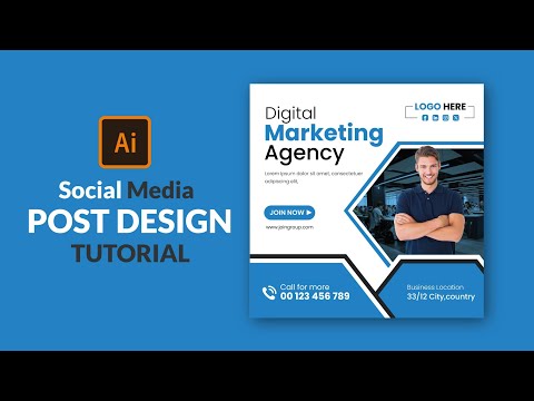 Social Media Post Design | Adobe Illustrator Tutorial | Social Media Ads Design 🍁