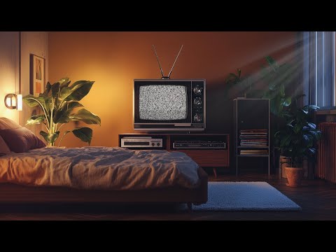 Vintage Bedroom Ambience with Retro TV Static | Relax & Unwind