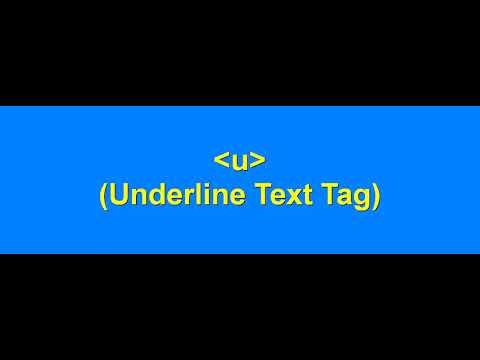 HTML Underline Tag