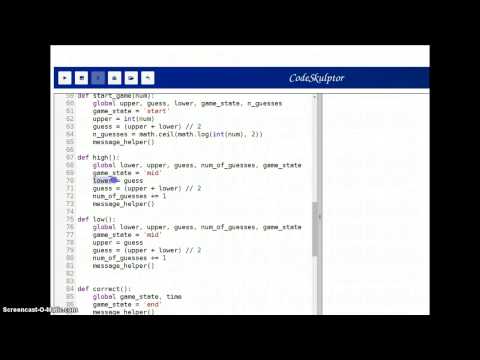 Binary Search in CodeSkulptor