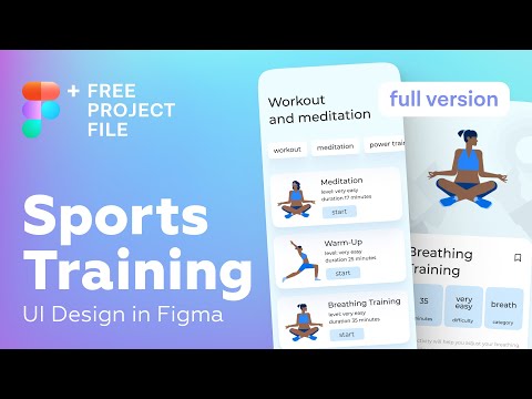 Figma Tutorial. Sports Training App UI Design in Figma + Free figma template