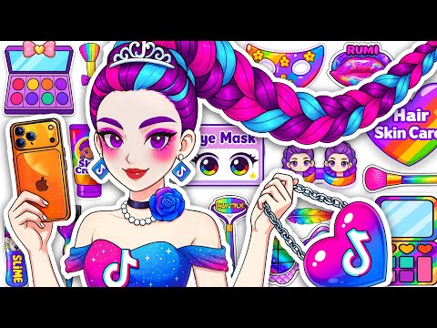 Paper DIY💖 Unboxing KPOP DEMON HUNTERS RUMI TikTok Dress Up Skincare + Makeup + Nails Blind Bag ASMR