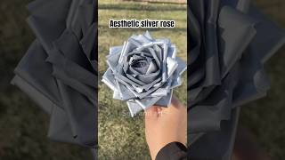 How to make rose | silver rose | flower making with paper | making rose | #shorts #art