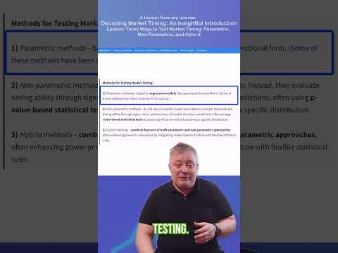 Decoding Market Timing | Quantitative Finance Course | Parametric methods