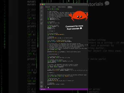 Rust cheat sheet in terminal - works with most programming languages #programming #rustlang