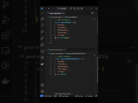 Clean Code - Using as const for Readonly Arrays #cleancode #programming #typescript #javascript