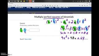 Multiply perfect squares of binomials | Math Hacks Example Video