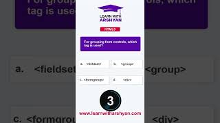 Can You Score 3/3 in HTML Quiz? #HTML #Shorts #LearnWithArshyan
