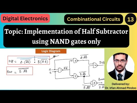 Realization of Half Subtractor using NAND gates only |13|Combinational Circuits |Digital Electronics