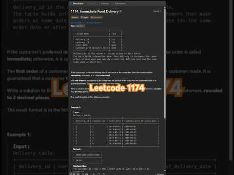 Leetcode 1174 in 40 Seconds | SQL 50 Challenge #sql #coding #leetcode #mysql #leetcode1174
