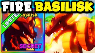 Showcasing FIRE BASILISK Secret in Bubble Gum Simulator Infinity
