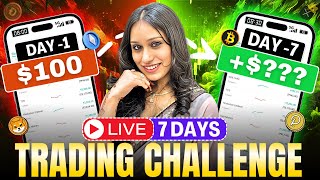 Day-6 Live Crypto Trading: $100 Account Challenge for 7 days