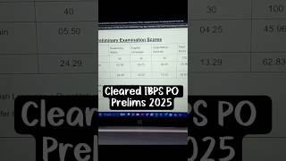 CLEARED IBPS PO Prelims 2025 My Scorecard #shorts #ibpspo #bankresult #motivation #bankpo #dreamjob