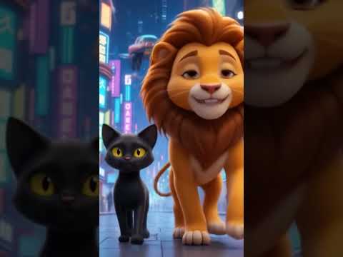 Since when cat walks with a lion!!! 👀 #tiger #lion #wildlife #animals #ai #tigertime