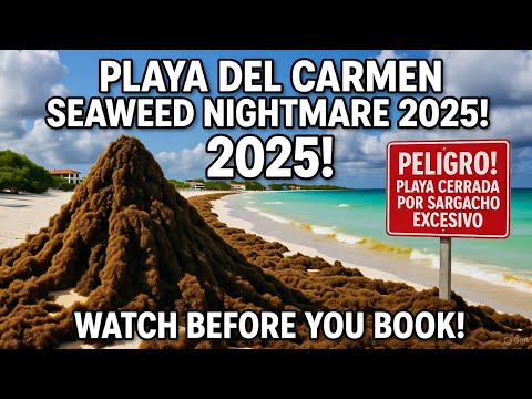 🇲🇽 Playa Carmen Under Water and Full Of SeaWeeds  (WATCH BEFORE COMING) 🇲🇽