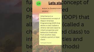 what is Inheritance in OOPs?  #aspnetcore #dotnet #csharp #interview #inspirationalquotes #learning
