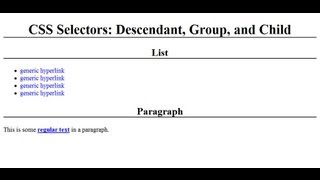Descendant and Group Selectors with CSS