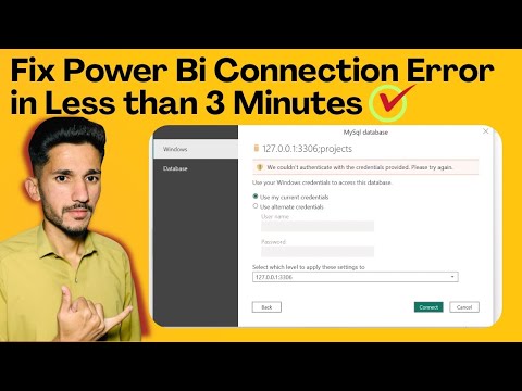 we couldn't authenticate with the credentials provided | Fix Power bi Connection Error in 2 Minutes