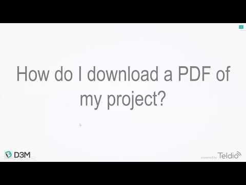 D3M Tutorials - How to Download a PDF of your Project