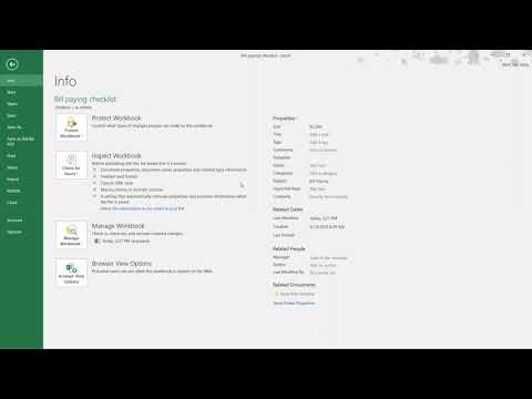 How to add a subject to an Excel workbook