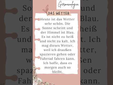 The weather☀️ #germanpronunciation #germanlanguage #deutschkurs #languagelearning #vocabulary