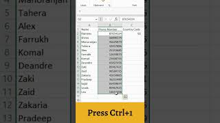 Excel Shortcuts: How to Easily Add Country Code