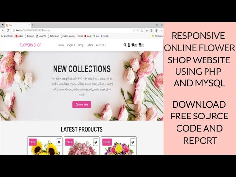 Responsive Online Flower Shop Website Design With Admin Dashboard - HTML CSS JavaScript PHP MySQL