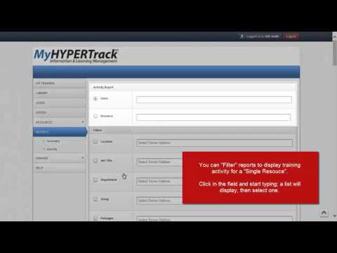 Activity Reports-How to Filter for Single Resource