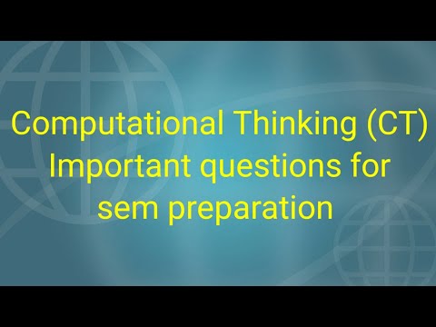 Computational Thinking (CT) Important questions for sem preparation #phani clarifies