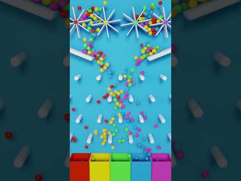 Ball Sorting ASMR | Satisfying Color Pachinko in 4K  #satisfying #visualasmr  #blender3d