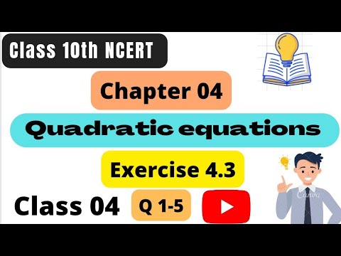 Class 10th Maths| NCERT| Chapter 04| Quadratic Equations| Exercise 4.1| Ques 1-5|