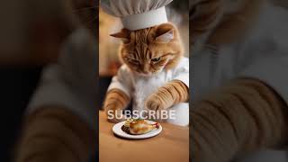 Chubby Orange Cat Cooks Chicken in the Cutest Way! #OrangeCat #CookingCat #OrangeTabby #CatLovers