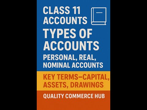 Class 11: Lecture 4  | Types of Accounts | Personal, Real, Nominal | Key Accounting Terms