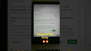 Merge Sorted Array🔥🔥||Optimized solution #array #sortingalgorithm #coding #leetcode #leetcode88#dsa