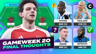 🚨 TEAM NEWS 🚨 FPL FINAL THOUGHTS GAMEWEEK 20 🔥 | Fantasy Premier League Tips 2025/26