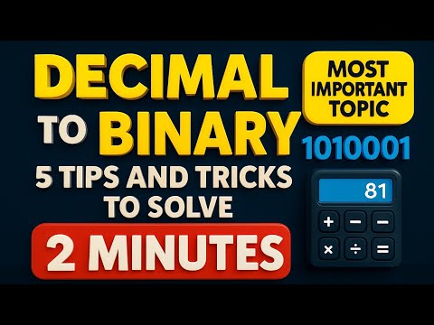 Decimal to Binary Conversion Made Easy 🔥 | Quick Method for BSC Students"
