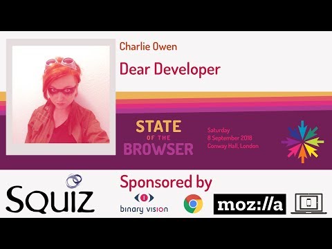 #SOTB2018 - Charlie Owen -  Dear Developer