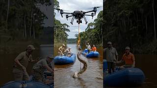 Research Team Uses Drone to Rescue Giant Anaconda in Amazon #TechAdventure #JungleChallenge