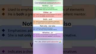 ✨ Master Correlative Conjunctions in English Grammar ✨#englishshorts #englishgrammar #conjunctions